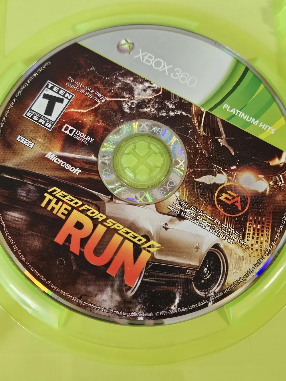 Need for Speed The Run Microsoft XBOX 360 Platinum Hits Case